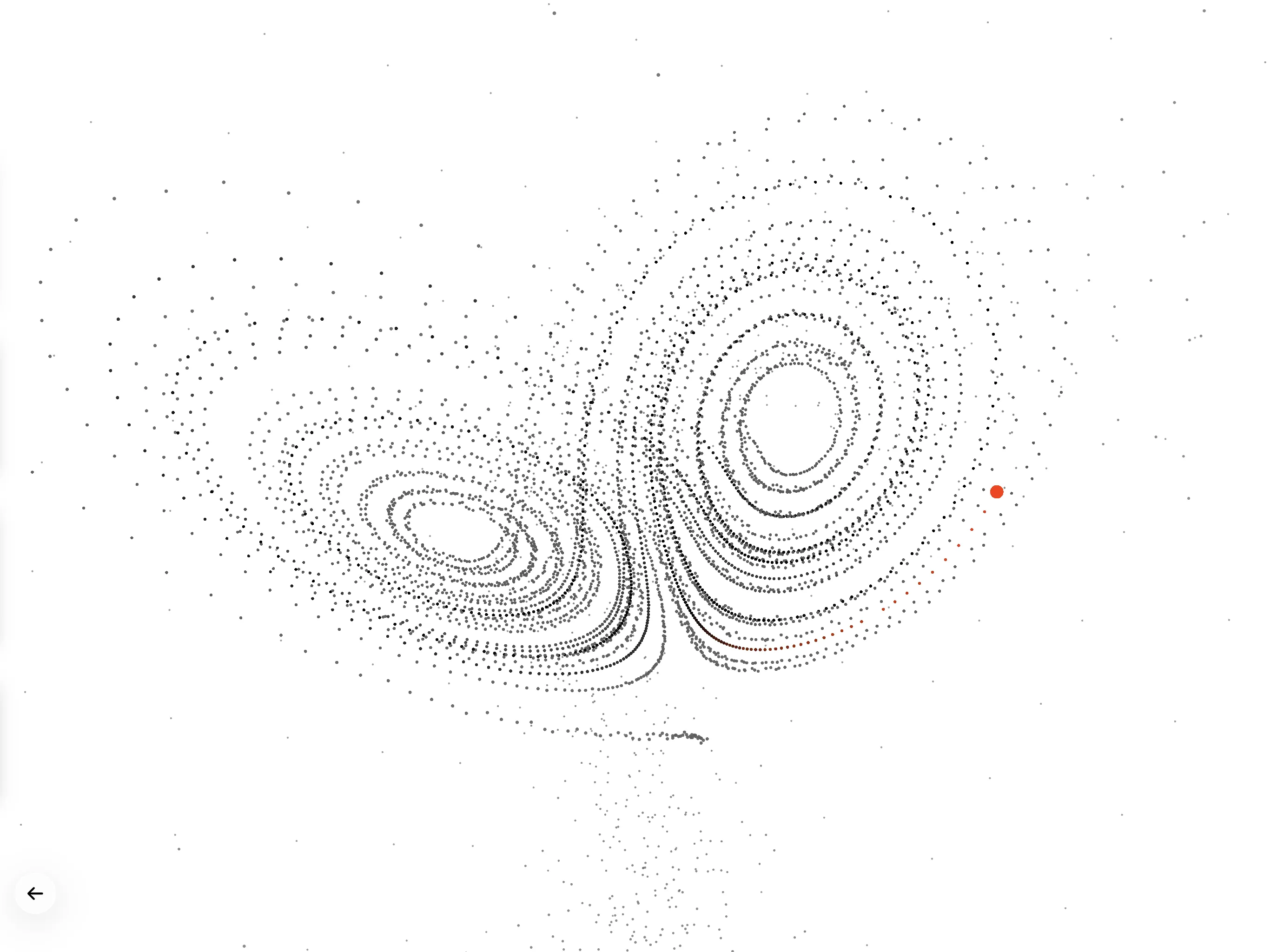 A strange attractor rendered in Chaos Studies