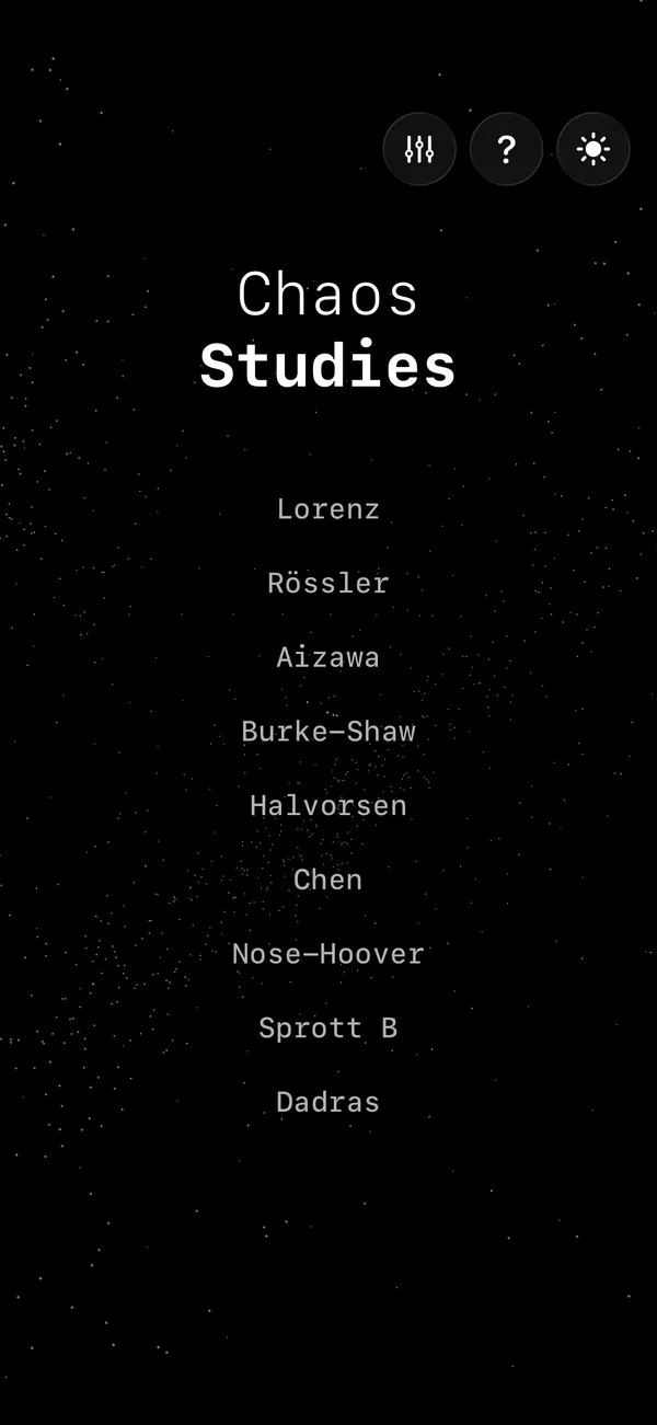 Attractor menu on iPhone